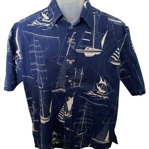 COOKE STREET Sailing Sailboats Aloha Hawaiian Shirt Men M Medium